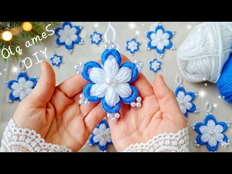 🌟🎄I'll Decorate the Christmas Tree and Give Them to My Friends ! DIY Yarn Snowflake - You'll Love It