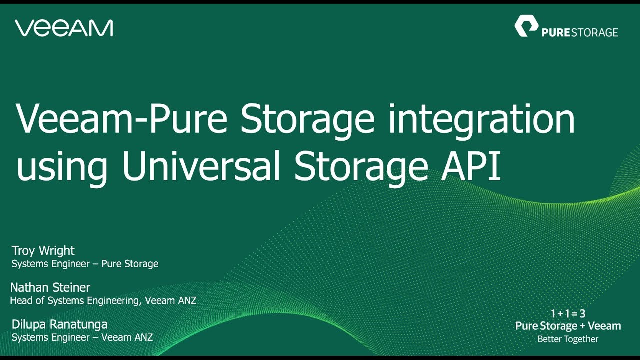 Pure Storage integration using Universal Storage API video