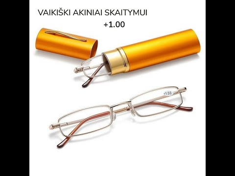 Vaikiški akiniai skaitymui su geltonu dėklu