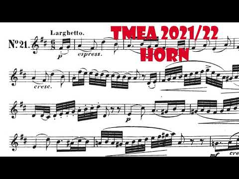 TMEA All-State 2021-2022 Horn Etude 2 - Henri Kling, Etude #21 from "40 Characteristic Etudes"