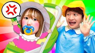 【寸劇】幼稚園児が赤ちゃんのお世話！？ママがいない...小学生のお姉ちゃんと幼稚園児のお兄ちゃんでお世話しなきゃ！ギャグを磨いて妹を笑わせよう！
