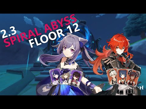 OG DPS Keqing Mono Electro & Diluc Mono Pyro Spiral Abyss Floor 12 2.3 (9 Stars) | Genshin Impact