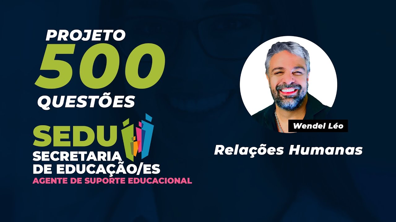 Projeto 500 Questões FCC SEDU/ES: Relações Humanas - Wendell Léo