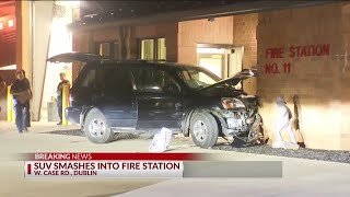Car crashes into Dublin fire station