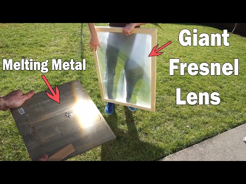 2,000°F Solar Power! Melting Metal With A Giant Magnifying Glass Video
