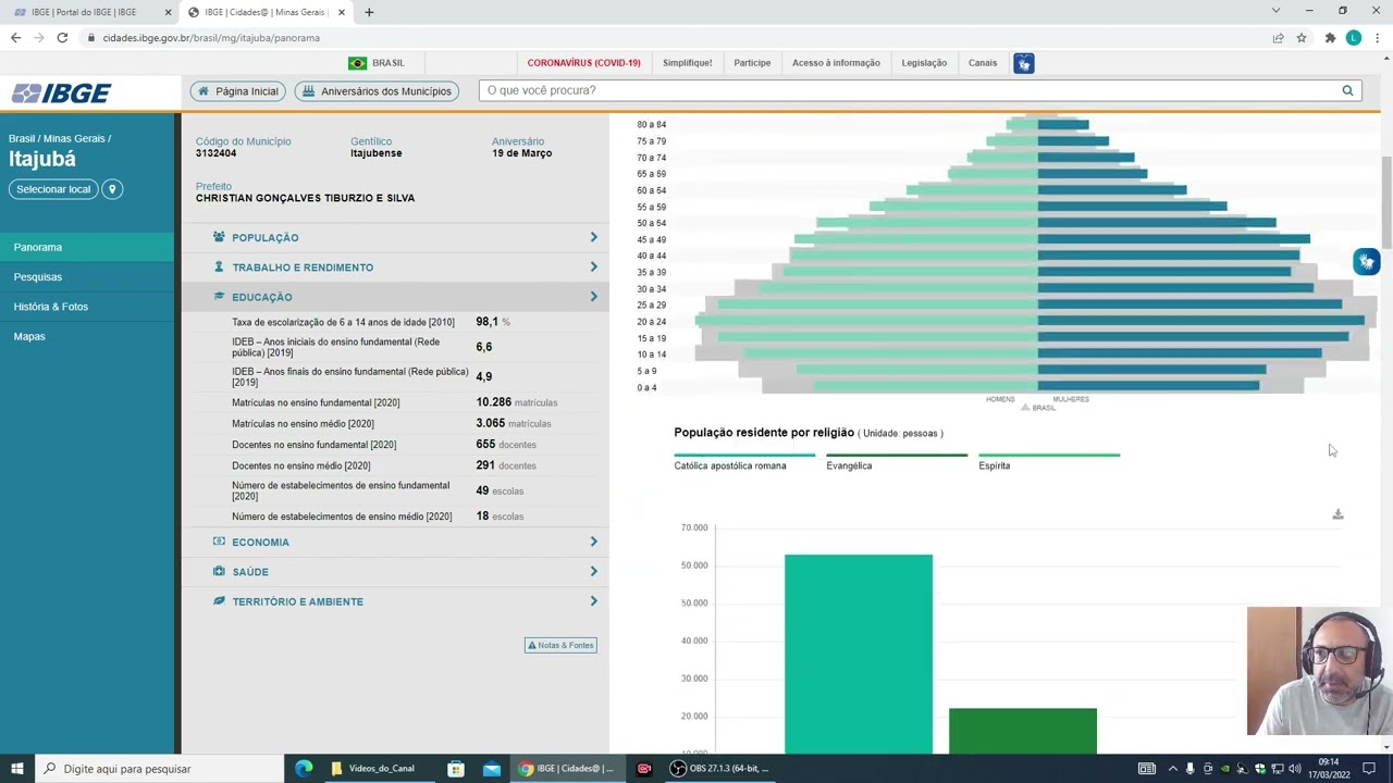 Obtenção de informações municipais no portal Cidades@ do IBGE