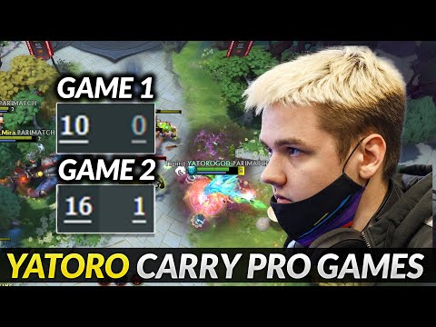 How Yatoro plays Carry in Pro game - 2 games 1 death