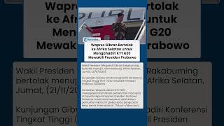 Wakili Presiden Prabowo, Wapres Gibran Bertolak ke Afrika Selatan untuk Hadiri KTT G20