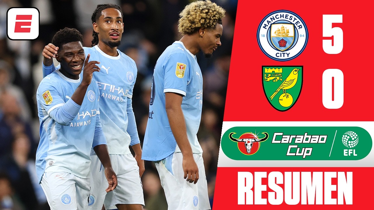 MANCHESTER CITY GOLEÓ 5-0 al Norwich City y se medirá ante BRIGHTON en la cuarta ronda | Carabao Cup