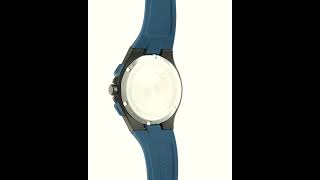 Bulova Maquina Chronograph Schwarzes Zifferblatt Blaues Armband Quarz 98b380 100m Herrenuhr