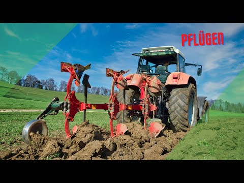 Pflügen mit dem Steyr 9115 : Familie Annen Bretzwil