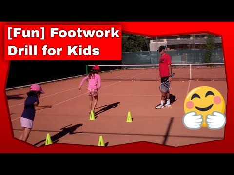 Fun Footwork Exercise (Speed, Balance) Tennis Drill for Kids 😊 #kidstennisdrill