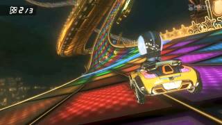 preview picture of video 'Wii U - Mario Kart 8 - Getting Pipped Via Photo Finish in Rainbow Road N64'