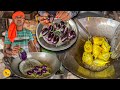 Village Style Bharwa Baingan Pakode Recipe In UP L Hathras Street Food