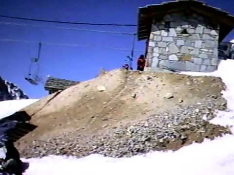 Descente à ski sur l'Aiguille Percé à Tignes