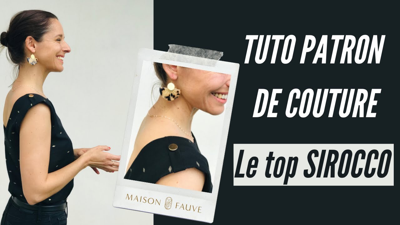 Patron couture top Sirocco / PDF (A4, A3, A0, US Letter) - Cadres, Calques par Taille, Vidéoprojection