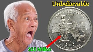 2000 Massachusetts Quarter Worth $25 MILLION! 🪙 Shocking Rare Coin Discovery! | Coin Value Guide