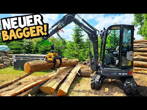 MY NEW EXCAVATOR! | Making firewood with an excavator and firewood processor | Eurotrac HE26 SR |...