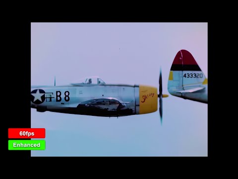 WW2 Enhanced Footage: P-47 Thunderbolt GunCam, Strafing | Documentary #history #ww2 #airforce