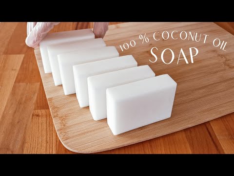 How to make 100 % coconut oil soap - Simple cold...