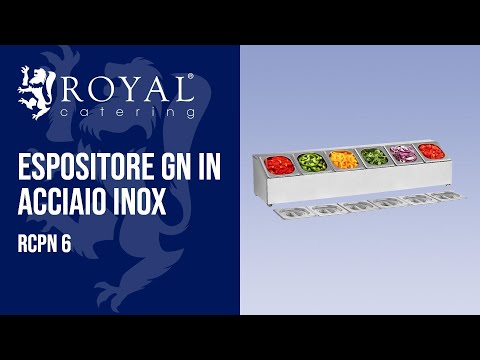 Video - Espositore GN in acciaio inox - inclusi 6 contenitori GN 1/6 con coperchio