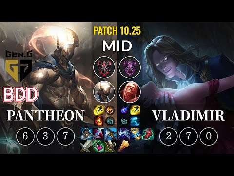 GEN Bdd Pantheon vs Vladimir Mid - KR Patch 10.25