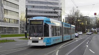 preview picture of video '[Video] Kurze Mitfahrt in einem Siemens/Duewag NF6 (Wagennr. 2127) der Rheinbahn AG Düsseldorf'