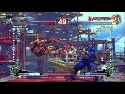 JohnryHenson (M.Bison) Vs EvilDream89 (Adon) SSF4 AE Ranked Matches - PSN