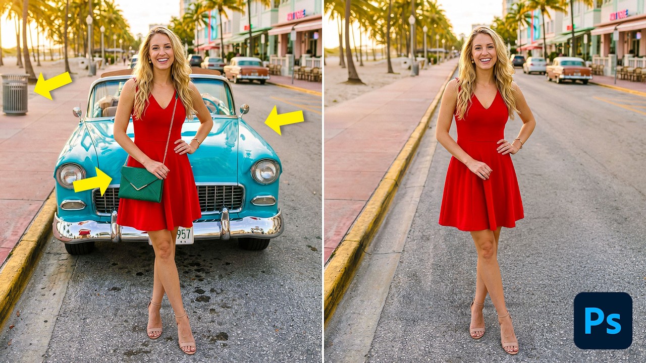 Remove ANYTHING from a Photo in Photoshop | NEW Remove Tool Tech