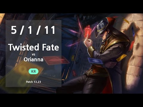 Twisted Fate Mid vs Orianna - KR Challenger Patch 13.23
