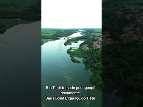 Rio Tietê tomado por aguapé - Barra Bonita/Igaraçu do Tietê SP #barrabonita #imagensaéreas #turismo