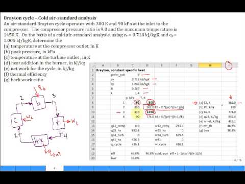 Calc Brayton Cold Air Standard Analysis