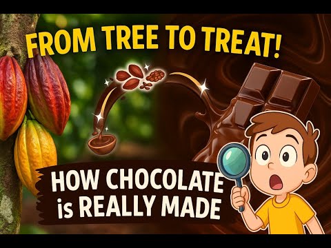 How Chocolate Is Made 🍫 | Bean to Bar Journey Explained with Animation!