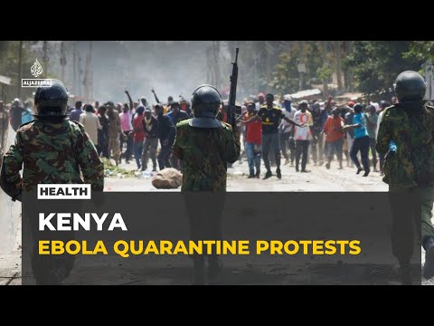 One killed as hundreds protest in Kenya against US Ebola quarantine centre