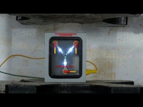 Flux Capacitor Crushed By Hydraulic Press