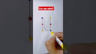 Connect the dots from blue to blue, red to red and yellow to yellow without crossing the lines