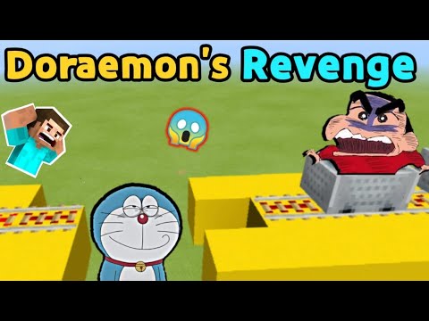 Tyro Gaming - Doraemon takes revenge from shinchan in Minecraft 😱 || 😂 Shinchan Minecraft || Doraemon Minecraft