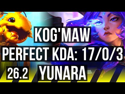 KOG'MAW & Lulu vs YUNARA & Yuumi (ADC) | Perfect KDA: 17/0/3 | NA Challenger | 26.2