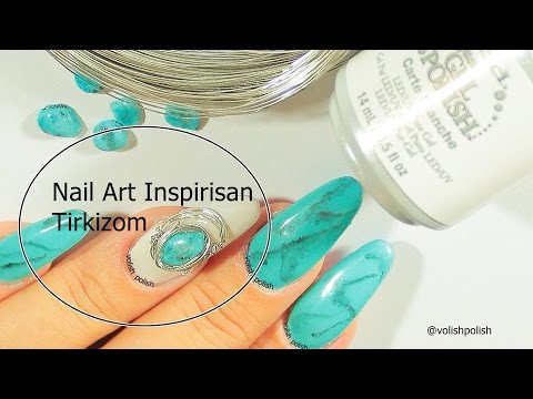 Kako postići efekat kamena tirkiza na noktima + 3D nail art