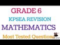 Mathematics Grade 6 KPSEA Revision 2025 Maths Revision CBE Mathematics