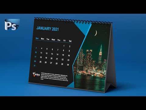 How to Design New Year Calendar 2021 in Adobe Photoshop Desk Calendar Design Vertex Graphic