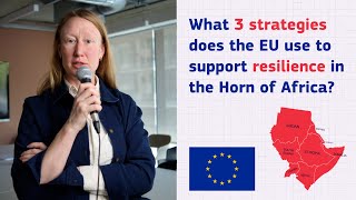 What 3 strategies does the EU use to support resilience in the Horn of Africa?