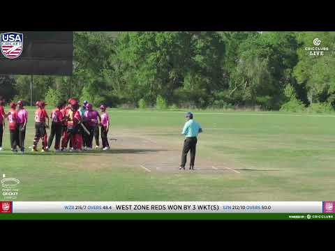 LIVE CRICKET: West Zone Reds vs South Zone, USA Cricket Men's Under 19 National Championship