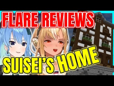 【ENG Sub】Suisei x Flare : HOUSE REVIEW!! - Minecraft Collab Shiranui Kensetsu【Hololive】