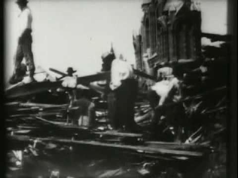 1900 Searching Ruins in Galveston, Texas for Dead Bodies