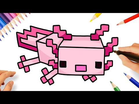 How to Draw Minecraft Axolotl | Drawing Minecraft Mobs ...