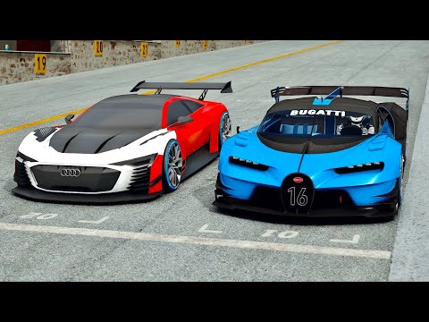 Audi Vision Gran Turismo vs Bugatti Vision GT at Old Monza