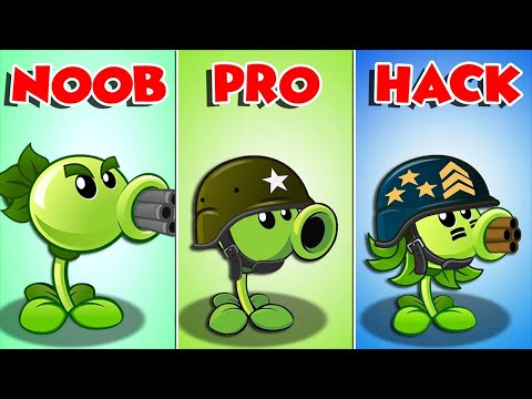 Every Peashooter Plant Level 1 Noob - Pro Vs Team Mummified Gargantuar Zombie - PvZ 2