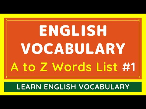 A to Z Learn English Vocabulary Words with AUDIO #1 | NEW & BASIC DAILY USE ENGLISH WORDS LIST