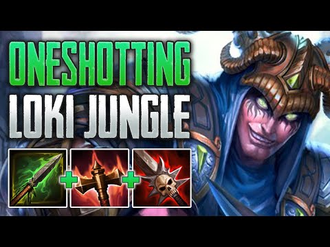 CRIT ONE SHOTS! Loki Jungle Gameplay (SMITE Ranked Conquest)